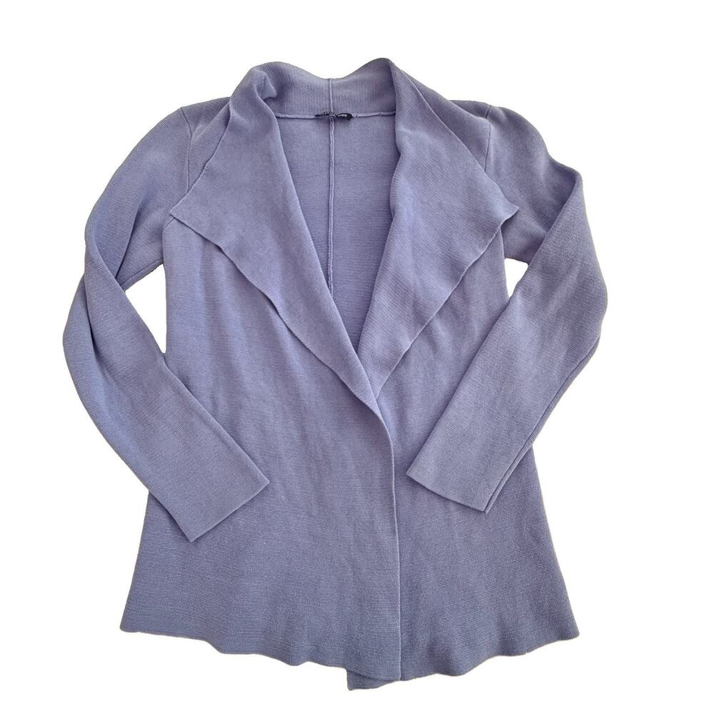 Eileen Fisher Womens Purple Shawl Collar Cardigan Sweater S
